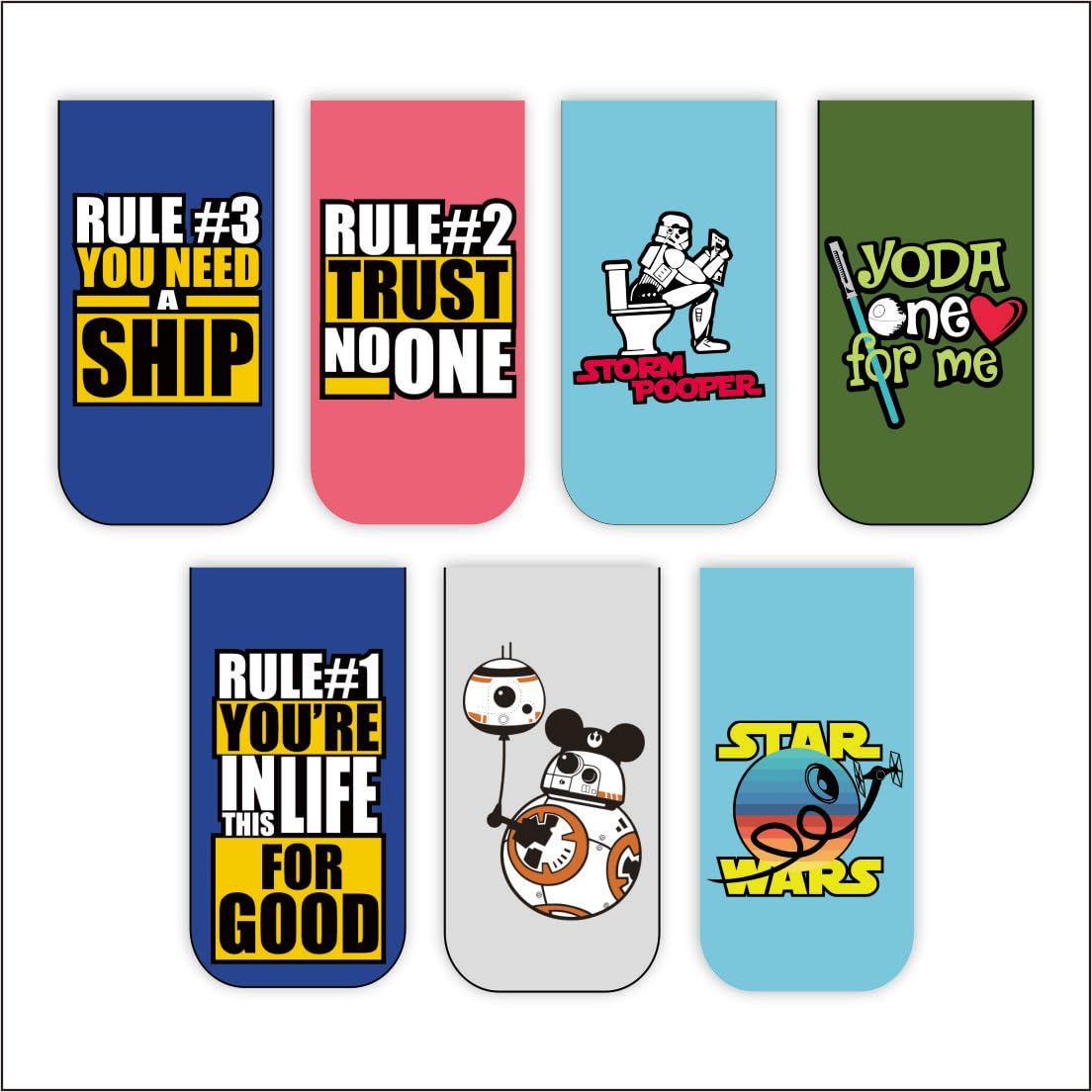 Zesta 3D Cute Magnetic Bookmark Gifts for Book Lovers | Book Marks for Book Lovers | Bookmarks Aesthetic for Books | Cartoon Magnetic Bookmarks (Starwars, Large)