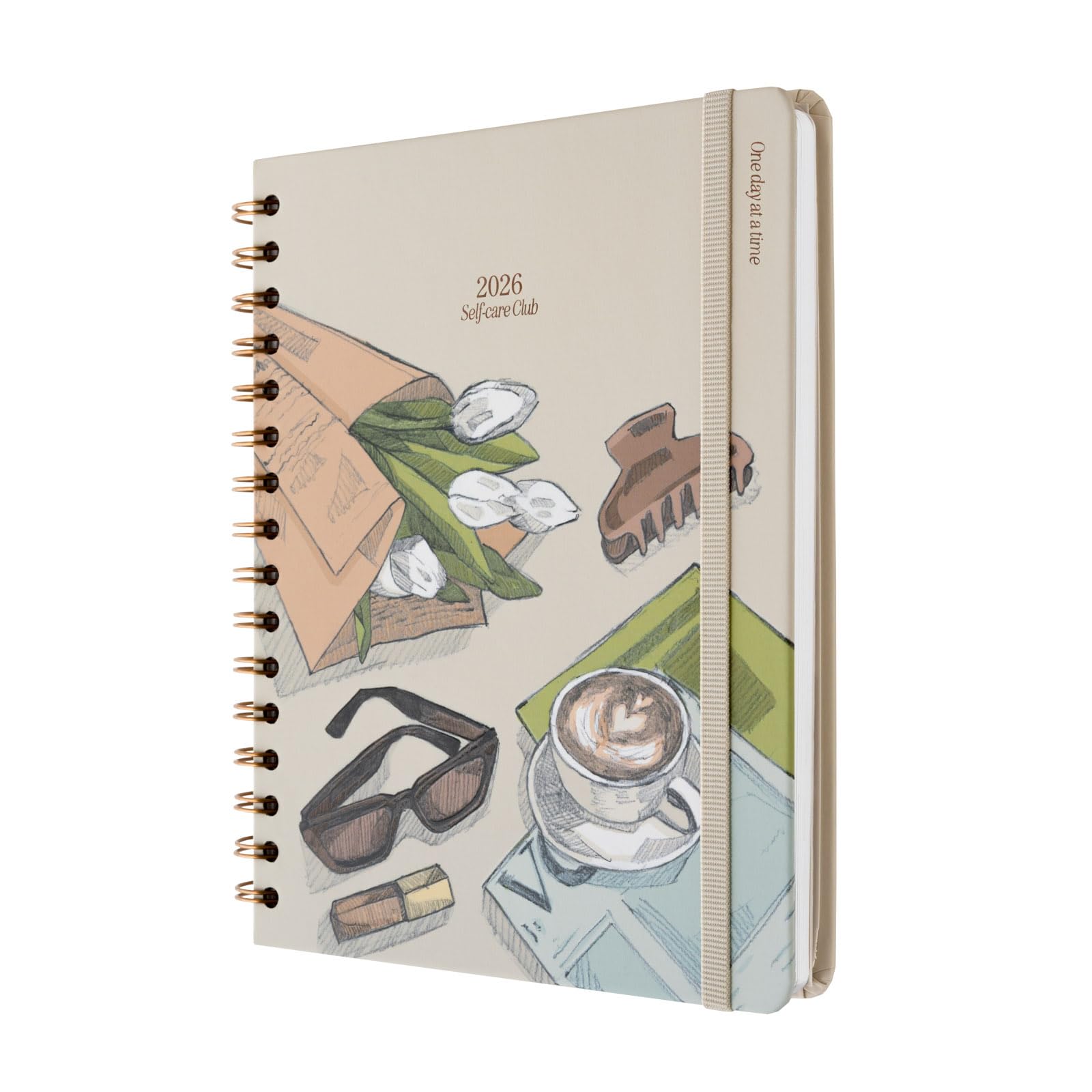 Kokonote Diary 2026 Week To View - Self Care Club | Weekly Planner 2026 With Diary Stickers, Pocket, Bookmarks, January 2026 - December 2026 | Aesthetic Stationery Gifts For Women & For Men