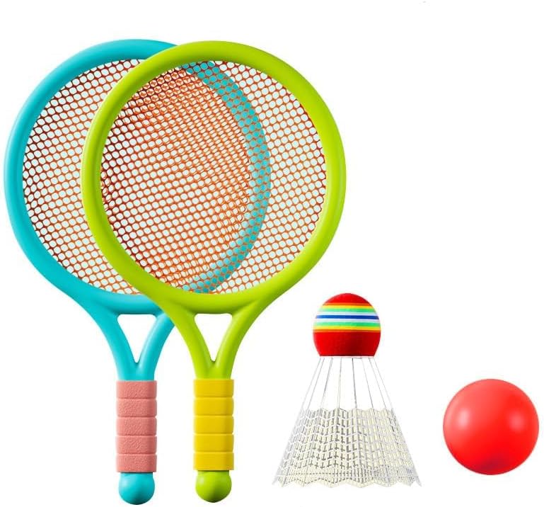 Tennis Racket for Kids,Tennis Racquet Starter Set for Children, Sponge Handle,Including 1 Tennis Balls and1 Badminton Balls,Beginner Set for Indoor,Outdoor,Beach,Park (3 to12 years)