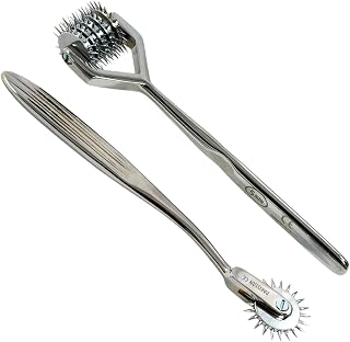 5 + 1 Spur Wheel Sensory Diagnostics Testing Wartenberg Pinwheel 6.5" | Stainless Steel Examination Neuro Tools (2-Pack)