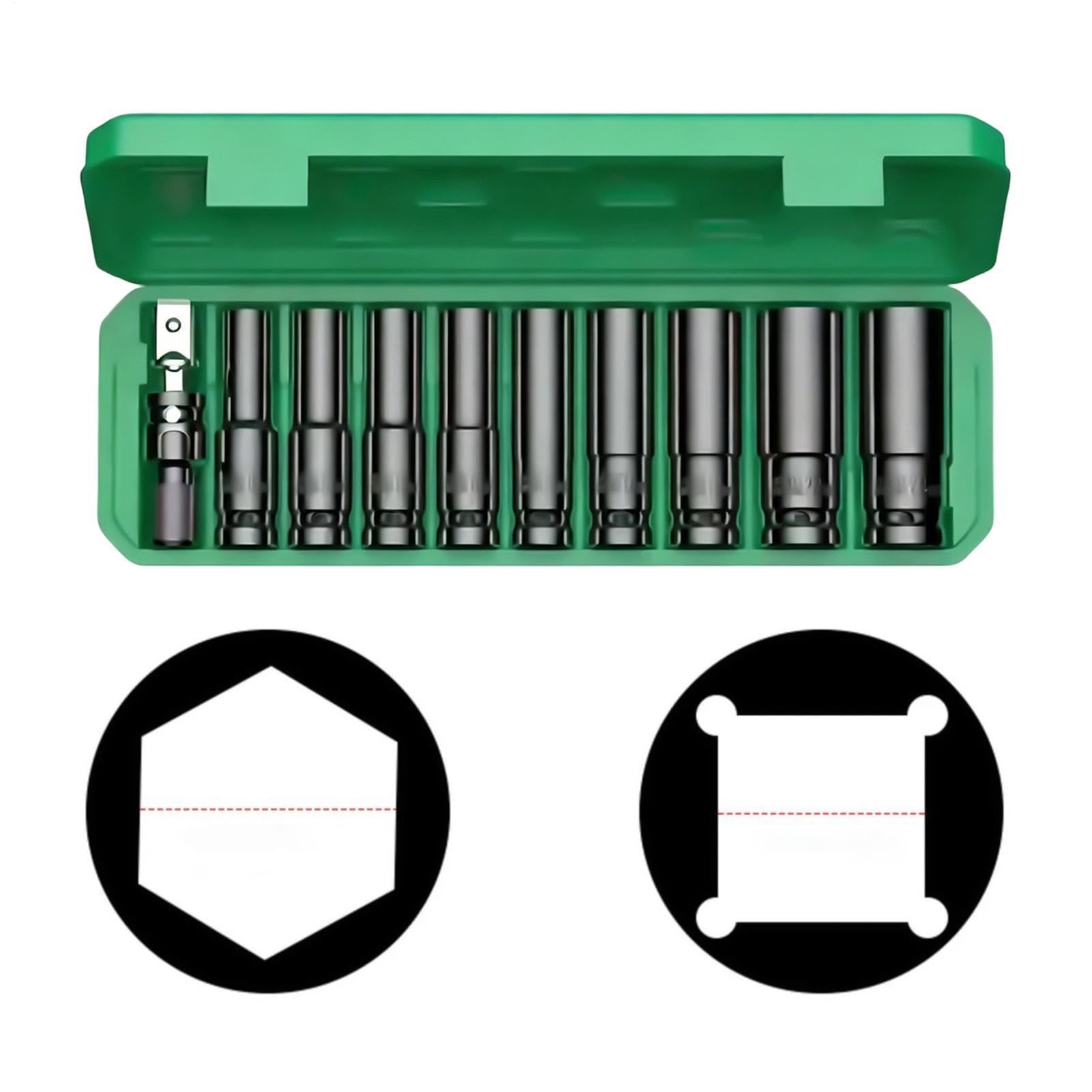 Douille hexagonale allongée 10-24 mm ajustement serré avec adaptateur