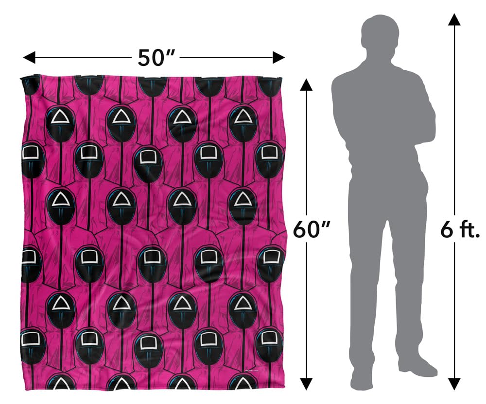 Squid Game Rosa Guards Pattern Coperta super morbida al tatto setoso – 152 x 127 cm