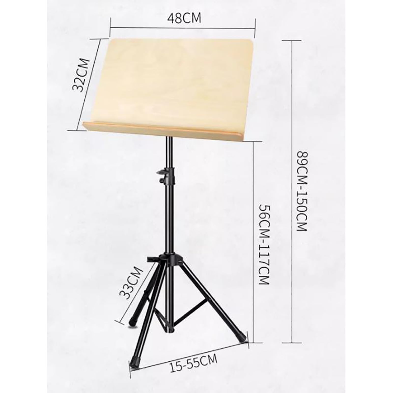 Musikbuchständer Tisch-Notenständer, zusammenklappbarer aus Holz(1.5m)