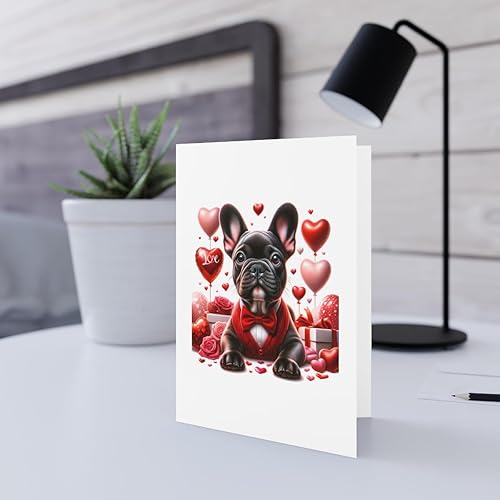Miniatura 5 de DistinctInk Tarjeta de felicitacióntarjeta de notas  Bulldog francés del día de San Valentín  Paquete de 3