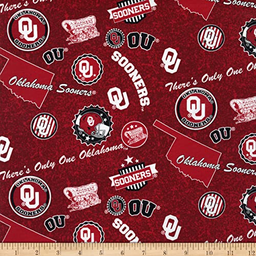 Sykel Enterprises NCAA Oklahoma Sooners Home State Cotton Fabric, Multi Yard