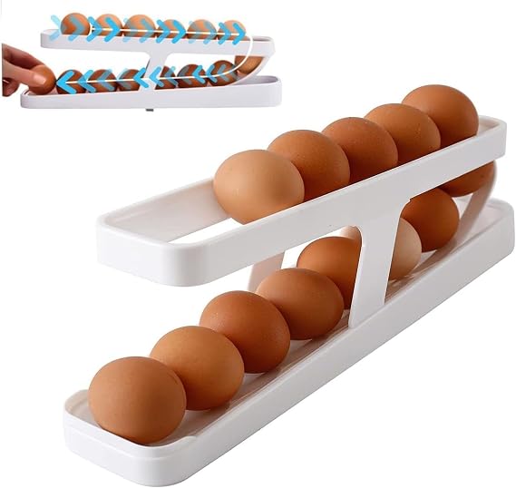Buzdolabı için 2 katlı yumurta tutucu yer tasarruflu pratik yumurta dispenseri