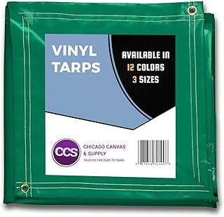 Heavy Duty Waterproof Vinyl Tarp by CCS CHICAGO CANVAS & SUPPLY – Extra Durable Multipurpose Truck Tarp Cover with Rustpro...
