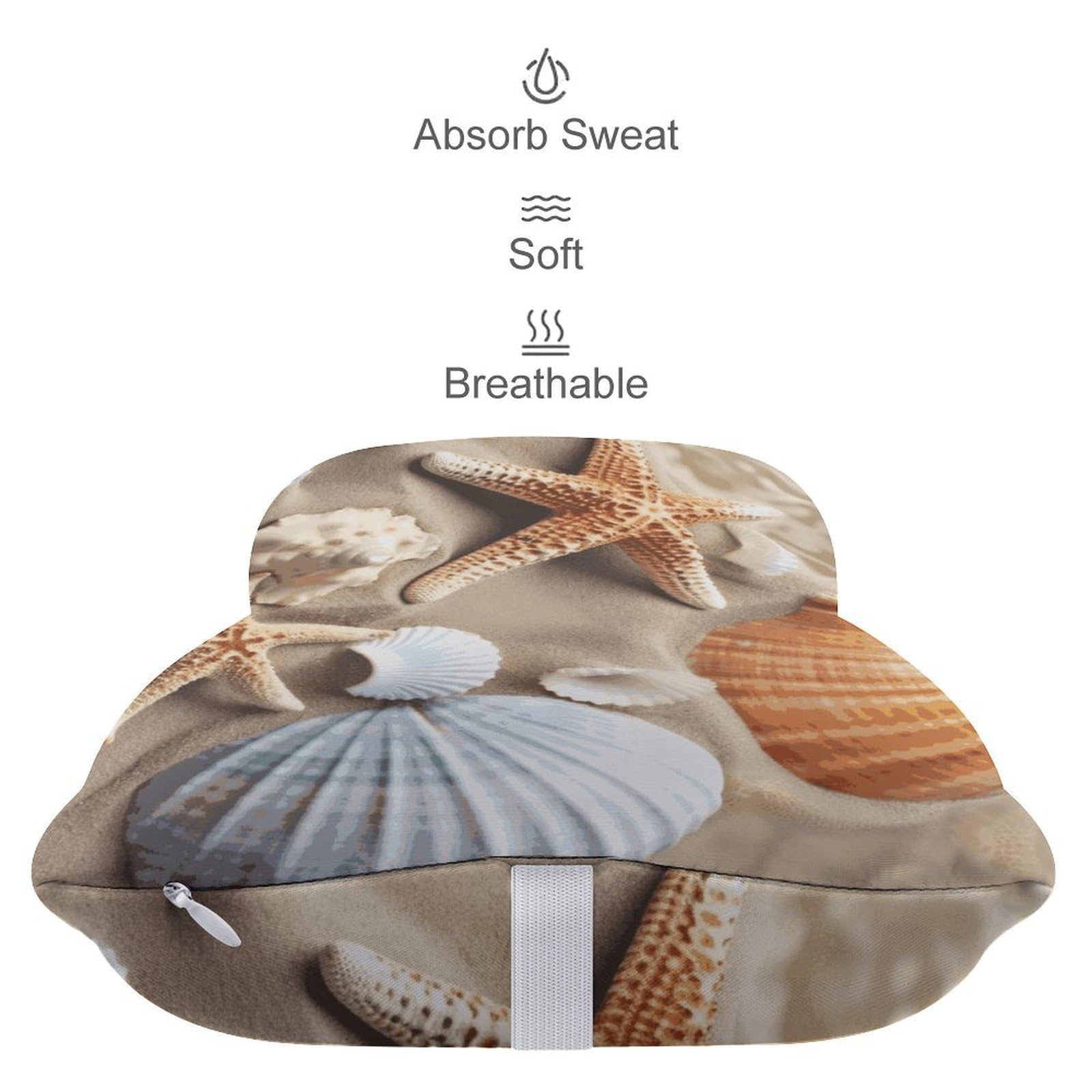 Almohada de estrella de mar de concha de mar, núcleo de almohada de espuma viscoelástica, cojín, proporciona apoyo para el cuello, almohadas de coche para viajes y oficinas en casa.