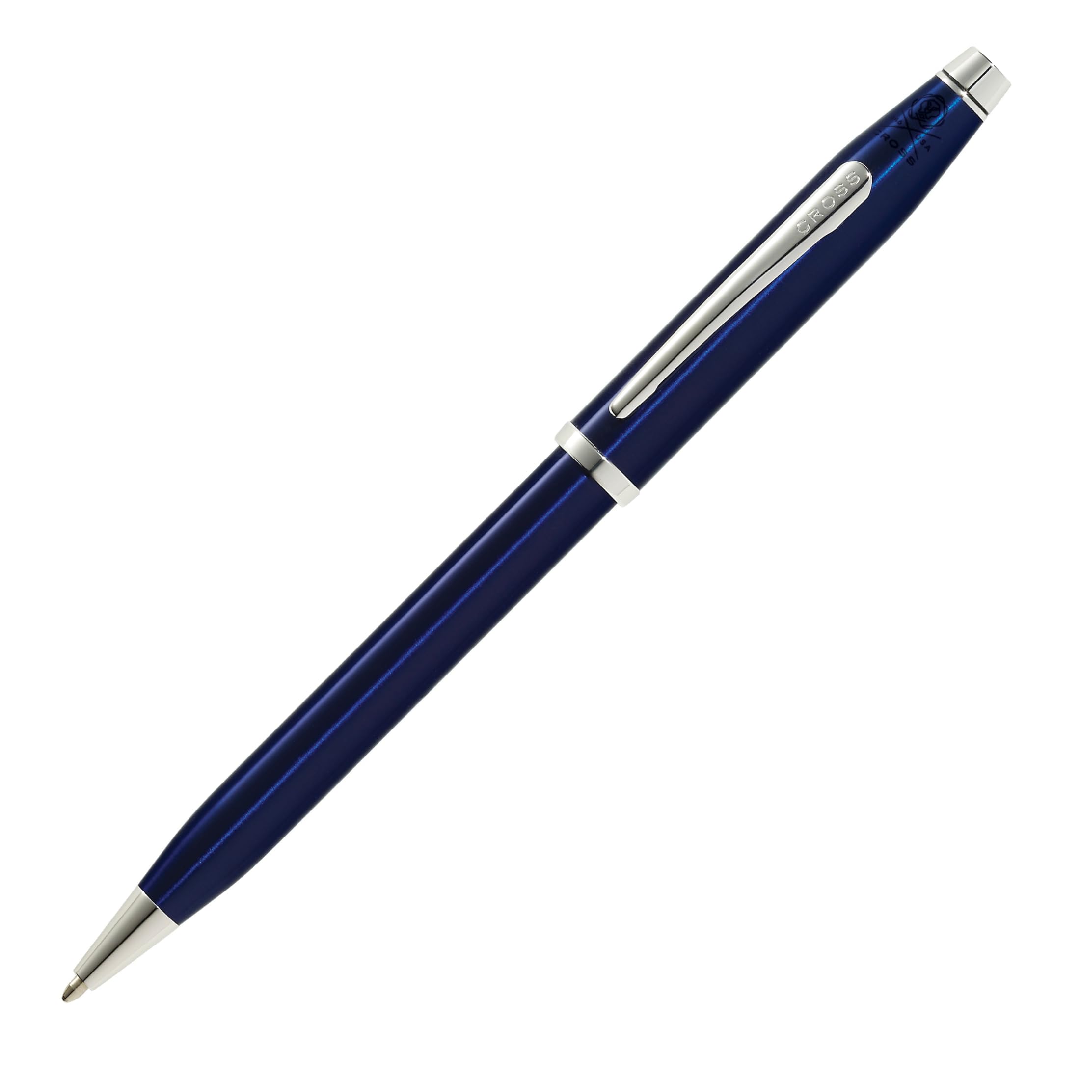 CROSS Century II Blue Lacquer Ballpoint Pen with Chrome Point