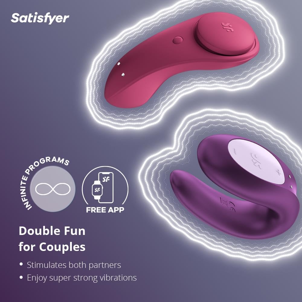 Satisfyer 'Partnerbox 1', incluye dispositivos de bienestar sexual con app, Double Joy, Sexy Secret, recargable, impermeable, silicona inocua para la piel