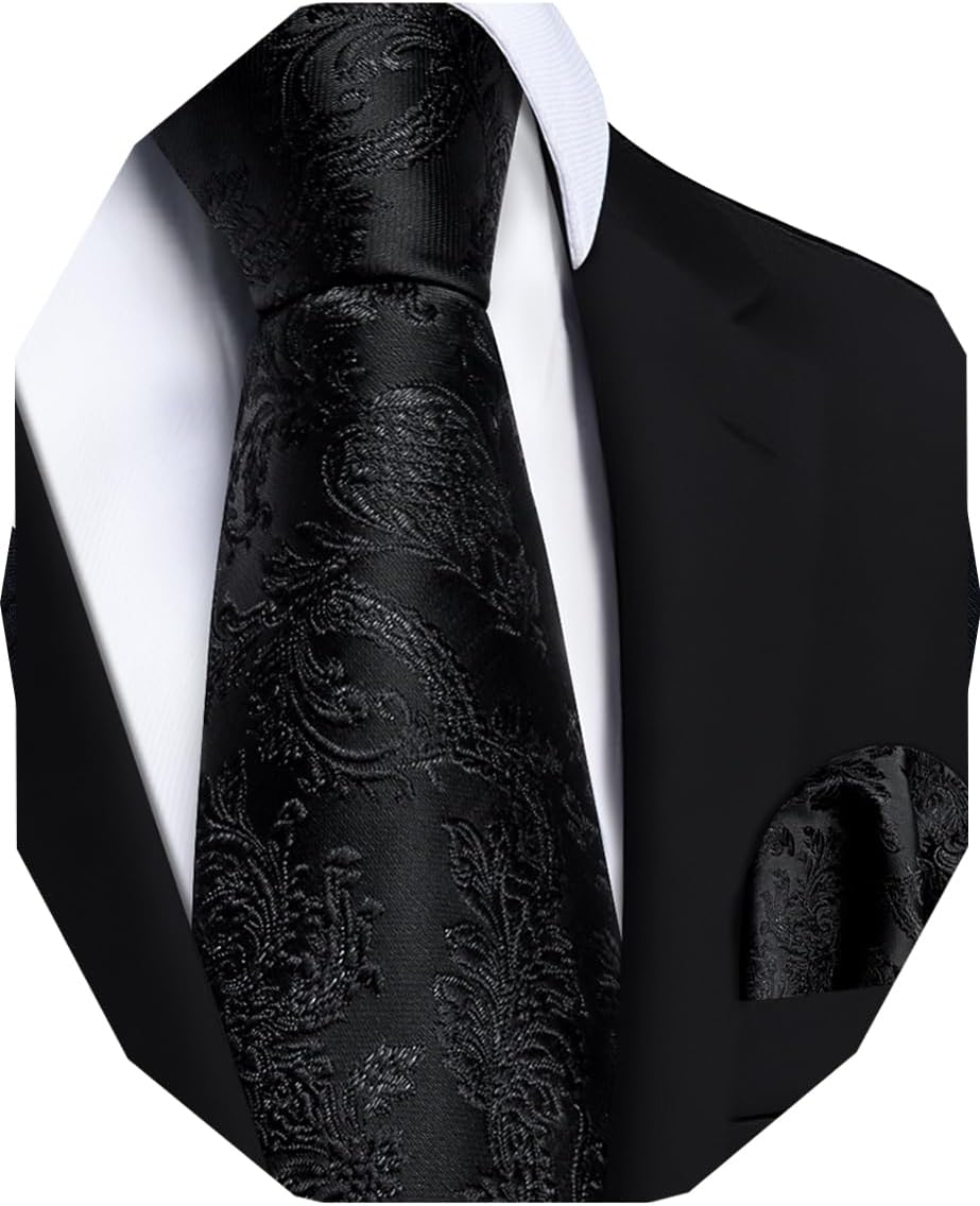 Boys Tie Adjustable Pre-tied Clip on Kids Necktie Set Hanky Ages 8-14 Striped Plaid School Uniforms Graduation