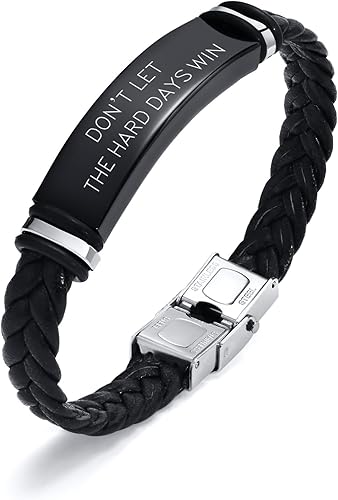 Leather Bracelet Sobriety - Graduation Gifts For Him