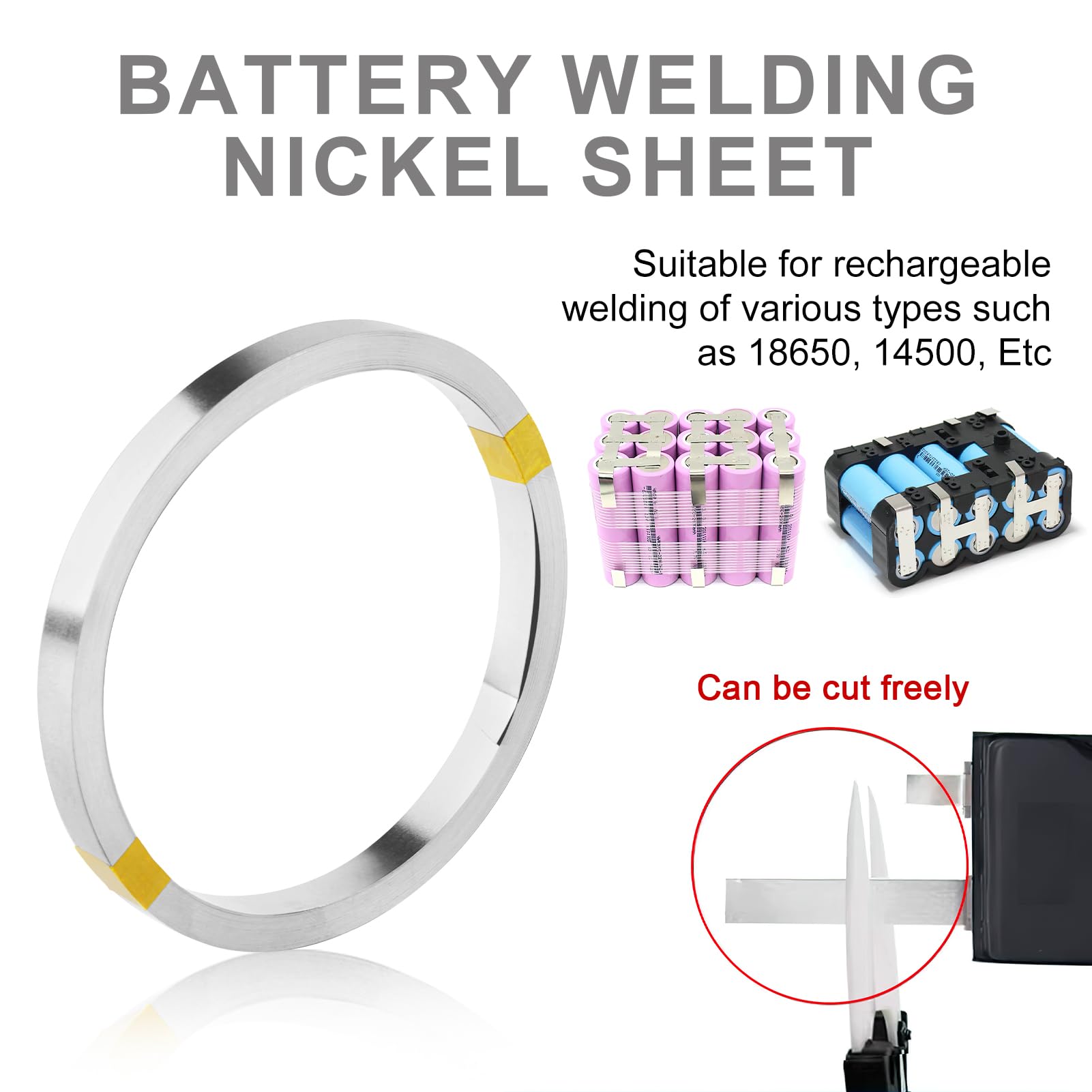 Bande Nickel Pur 0.15mm X 8mm - 10m Pour Soudure Batteries Lithium - Parfait 18650, DIY Énergie