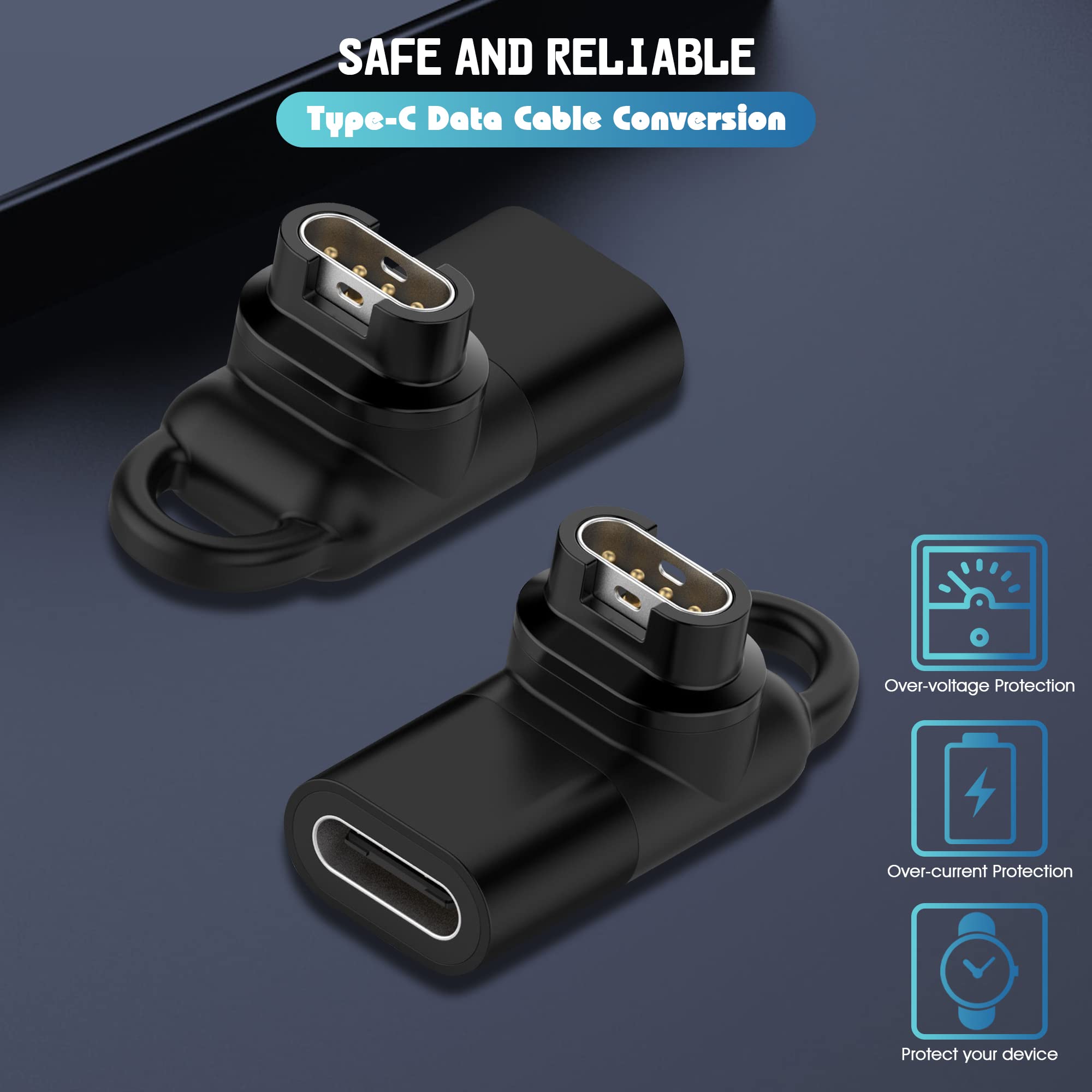 NEWZEROL Adapter USB C Kompatybilny z Vívoactive 6/5/4S, Garmin Kabel do Ładowania Zegarka Fenix 8/8 Solar/7/6, Forerunner 570/970/165/955/965, Venu 3S/2S, Epix2-Czarny