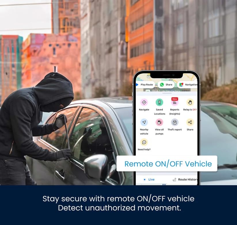 Image of Wheelseye Vehicle GPS Tracking Device with Free 1 Year App Subscription with Remote Lock, Live Tracking & Geofencing - SIM Card Included - Compatible with Cars and Bikes
