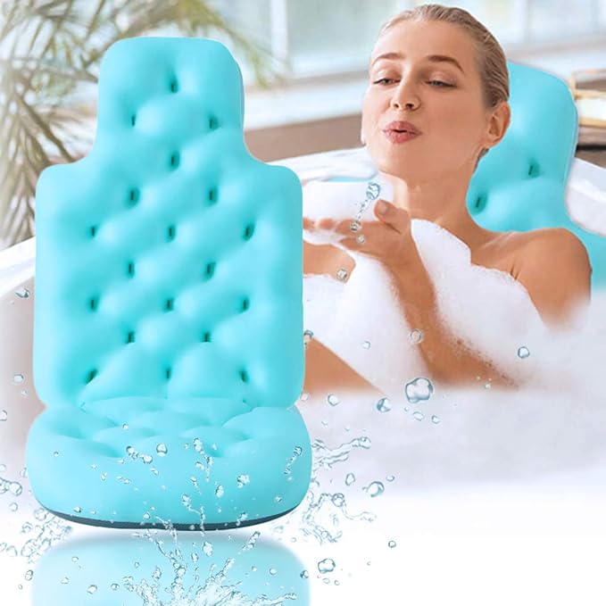 Full Body Bath Tub Pillow & NonSlip Spa Bathtub Mat Mattress Pad, Back