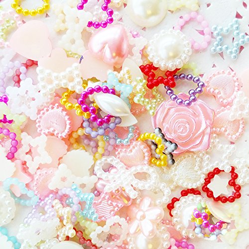 400 pcs Assorted Pearlized Flat Back Cabochon 6mm to 18mm multicoloredship with Rhinestones Sample from GreatDeal68