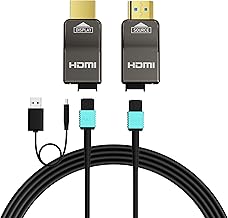RUIPRO 8K Detachable Pure Fiber Optic Armored HDMI 2.1 Cable 33FT, Ultra High Speed 48Gbps, Support 8K@60Hz 4K@120Hz, Dynamic HDR, eARC, Compatible with PS5/Xbox/HDTV/Blu-ray/Monitor/Projector