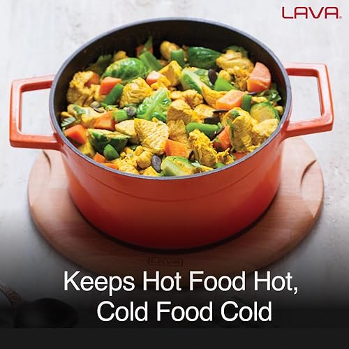 Miniatura 9 de LAVA - Horno holandés de hierro fundido de 6.75 cuartos de galón olla holandesa de forma ovalada multiusos con tres capas de esmalte recubiertas con