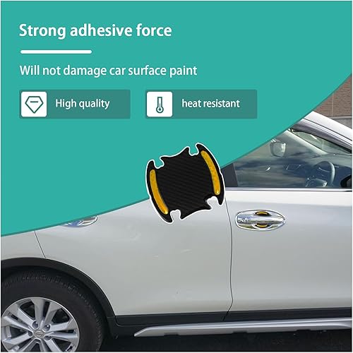 Miniatura 5 de Augeny 4 protectores contra arañazos para manijas de puerta de automóvil, fibra de carbono 3D, antiarañazos, protector de pintura con tiras