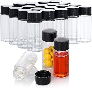 100 Pack 10ml Glass Vials with Screw Caps, Clear Liquid Sample Vial Bottles, Lab/Travel Storage Vials for Essential Oil, Perfume, Meds, Reagent, Anointing Oil