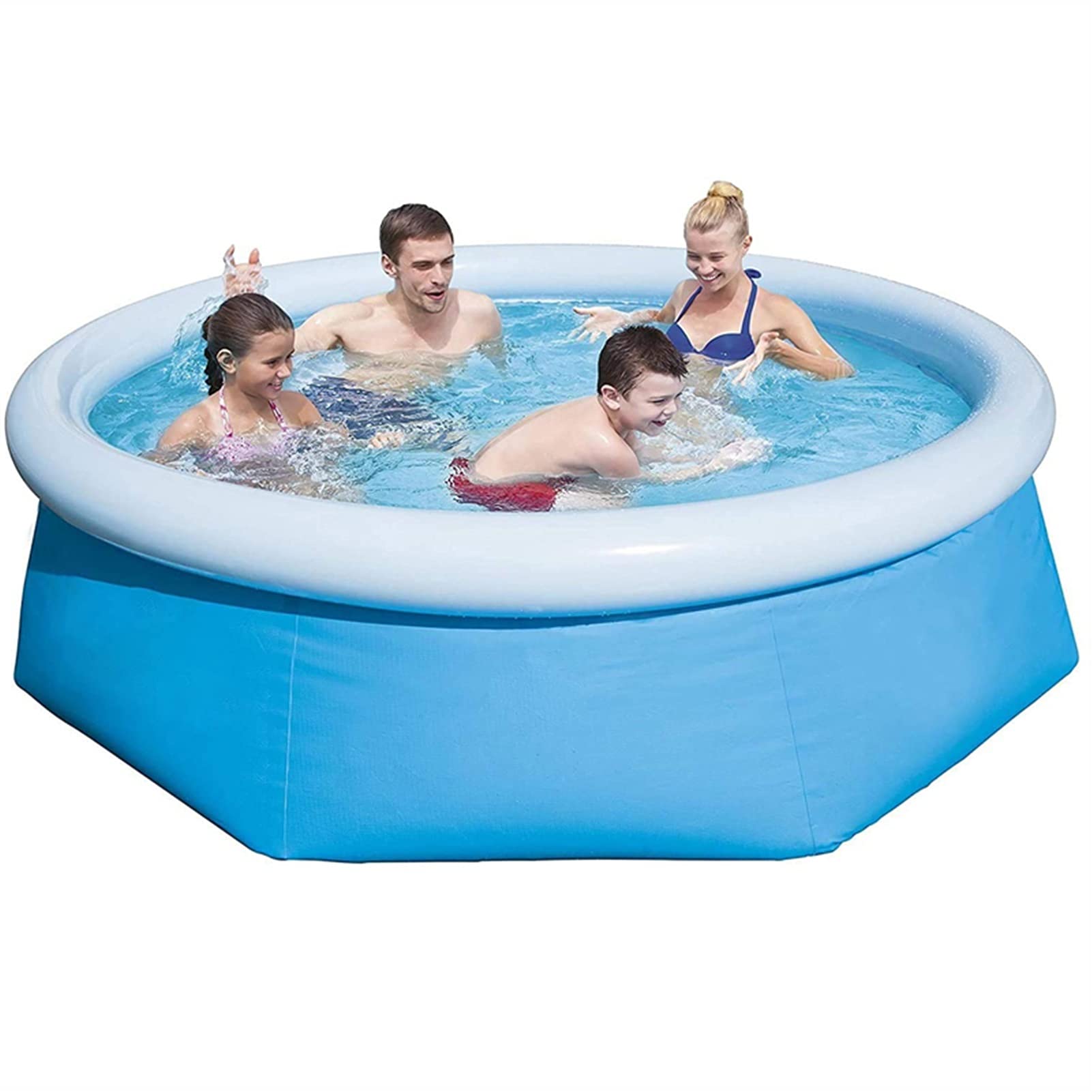 QWLHZW 8 feet Family Inflatable Swimming Pool,244 * 66cm outdoor child summer swimming pool,Summer Water Backyard Pool Party Supply (Color : 244x66cm)