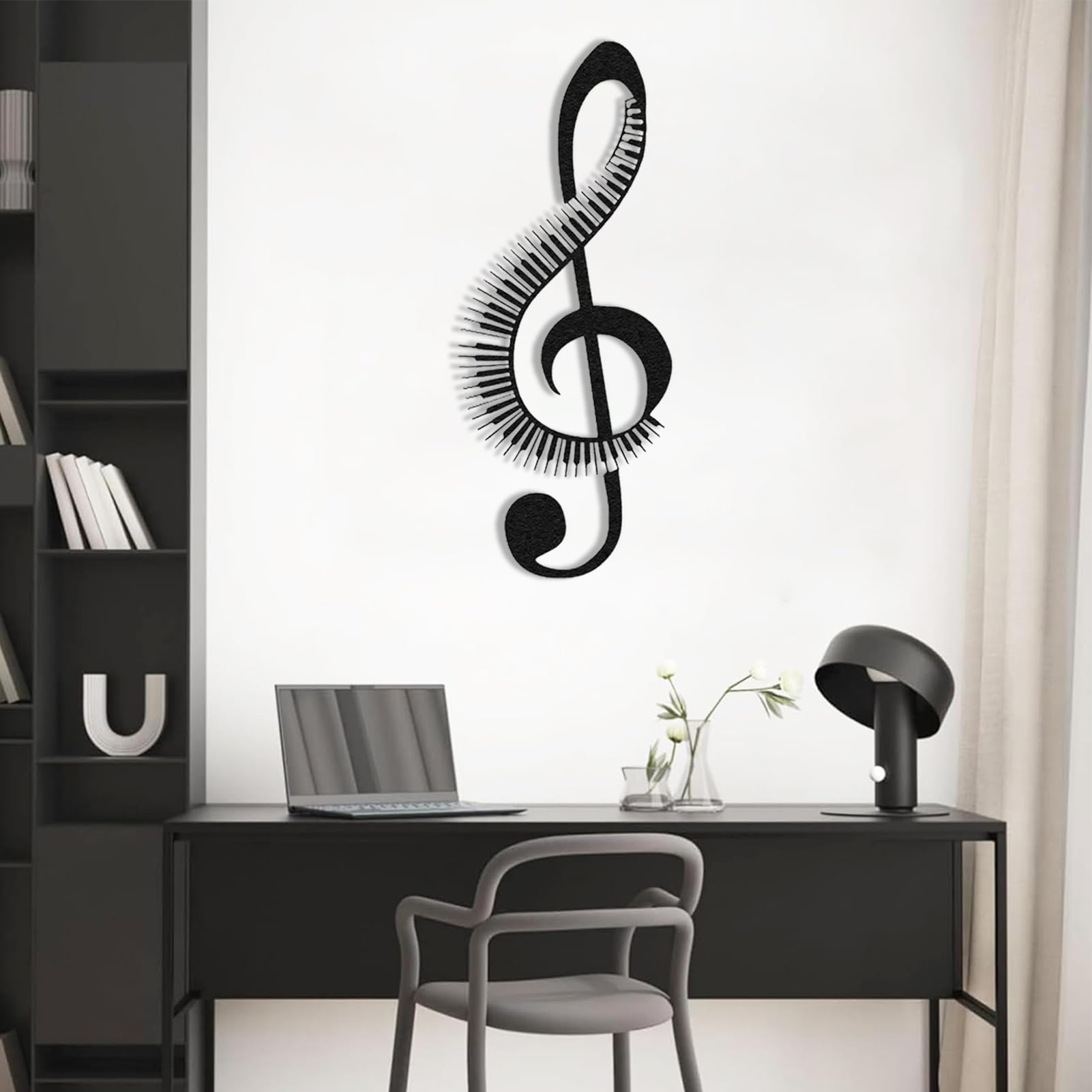 CREATCABIN Arte De Pared De Metal, Notas Musicales, Decoración De Notas Musicales, Placas Para Colgar En La Pared, Adorno De Hierro Para Pared, Letrero De Escultura Para Interiores Y Exteriores