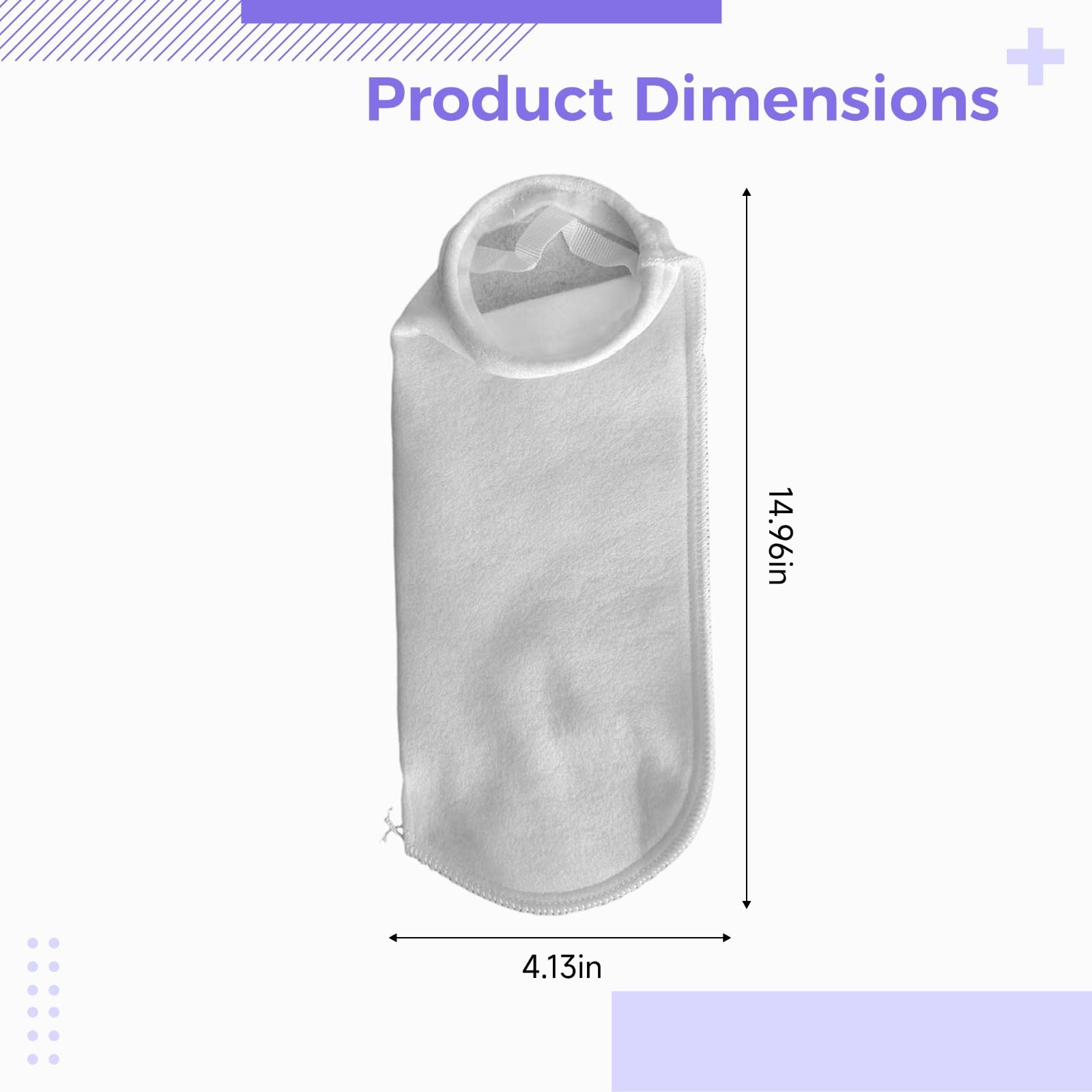 10 bolsas de filtro líquido, 10,5 cm, 200 micras, calcetines de filtro industrial PP PE con anillo de acero para pintura, barnices, productos químicos, farmacéuticos, filtración líquida de nueva