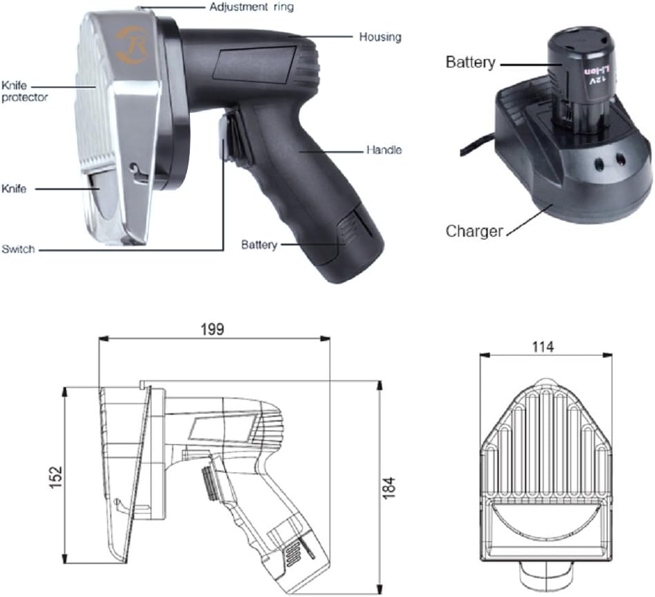 Coolbiz Professional Wireless Electric Shawarma Doner Kebab Knife, 0.5 Thinnest Kebab Slicer, Sliced Meat Gyros Knife, Gyro Cutter for Shawarma: Home & Kitchen