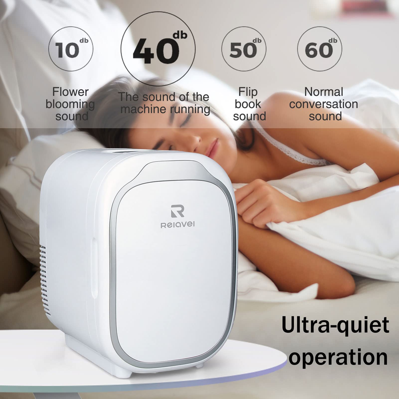 Mini Frigo da Camera Silenzioso, 6L Portatile Frigorifero per Snack e Bevande, 12V/220V Frigoriferi per Auto Mobile, per la Cura della Pelle Cosmetici Ufficio Casa Esterno