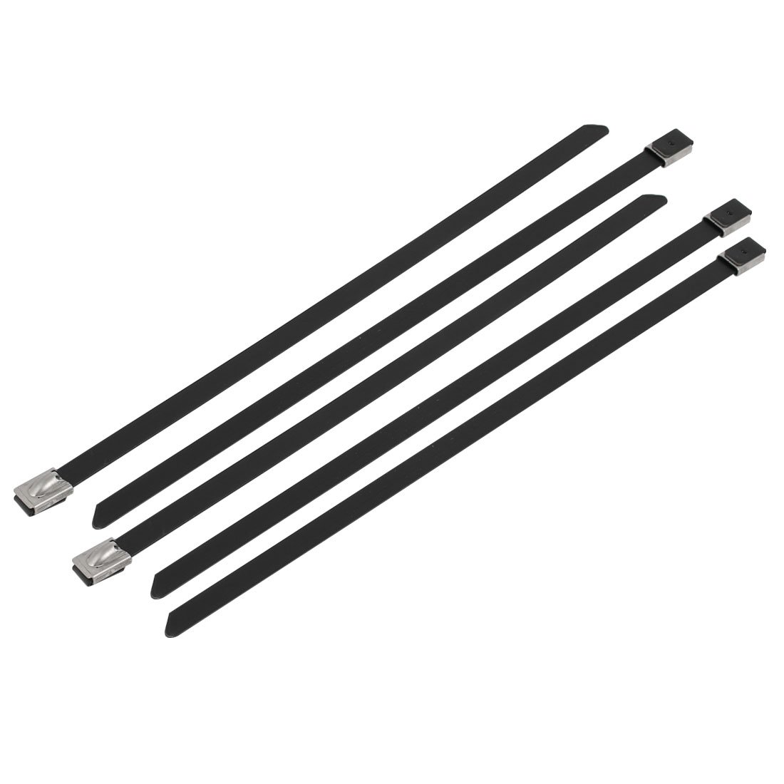 ZHuidjo 5pcs 9mm Width 500mm Length Stainless Steel Cable Tie Wire Strap Black (SN: 56a f06 c1c 261 f4f)