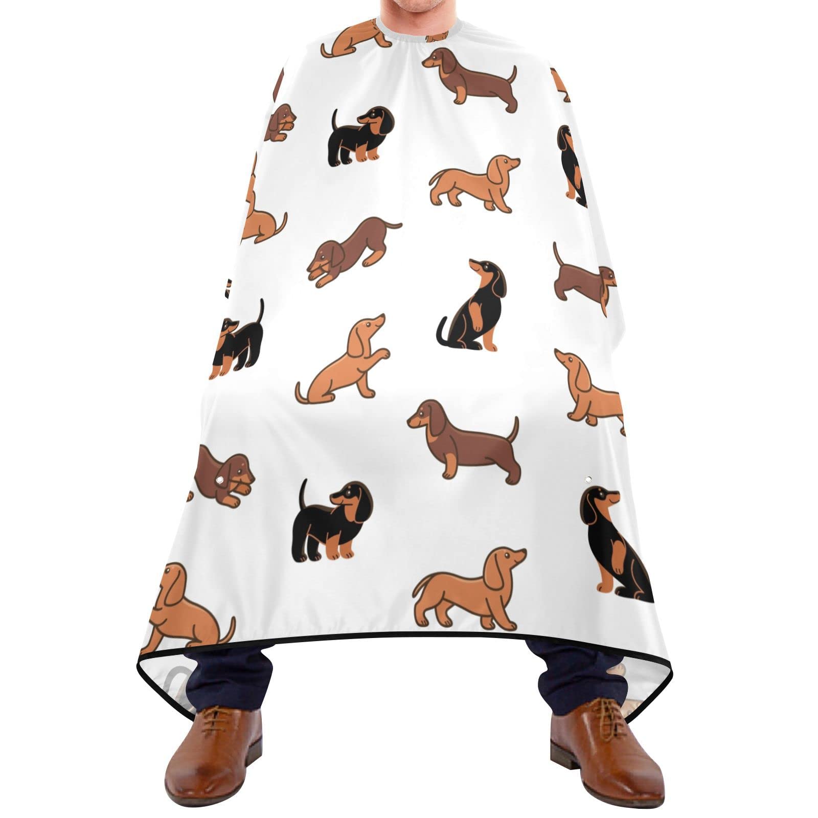 Capa De Peluquería Profesional 140x168cm, Lindos Perros Dachshunds Capas Para Peluqueria Personalizada Impermeable Capa De Barbero Profesional, Para Hogar, Cortes Y Teñidos