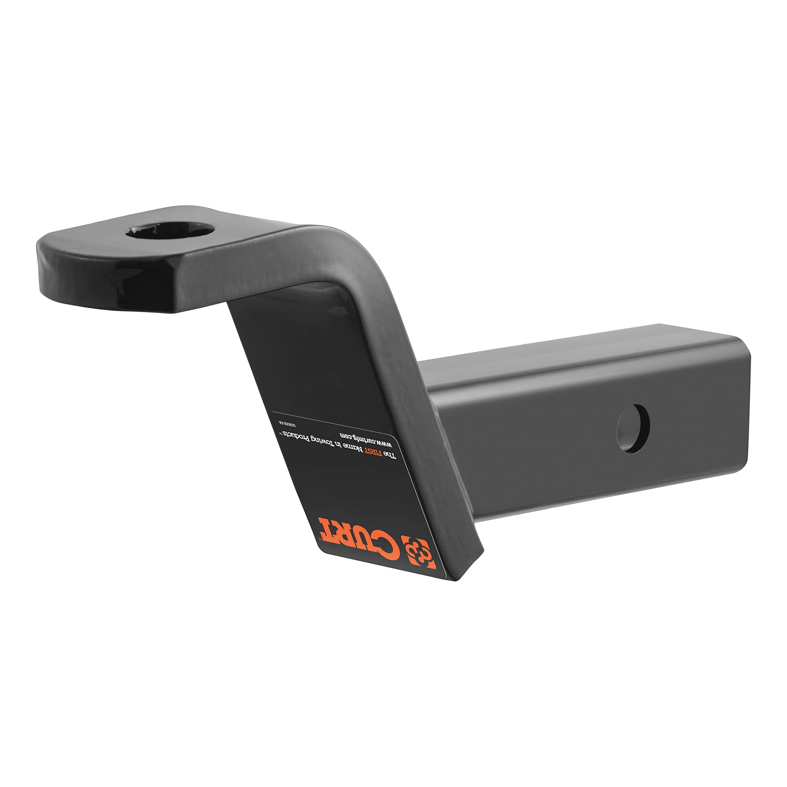 CURT 45050 Class 3 Trailer Hitch Ball Mount, Fits 2-Inch Receiver, 7,500 lbs, 1-Inch Hole, 4-Inch Drop, 2-In Rise, Gloss Black Powder Coat