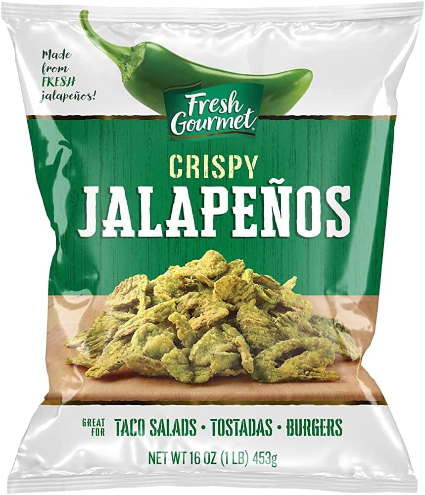 Fresh Gourmet Crispy Lightly Salted Jalapenos | 1 Pound, Pack of 10 | Low Carb | Crunchy Snack and Salad Topper