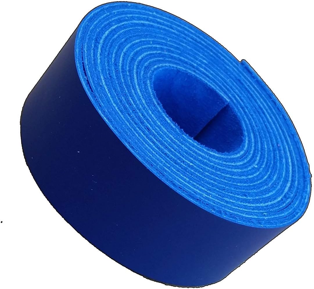 2.5 Inch Leather Straps - Royal Blue Strap up to 96 Inch Long – 6-7 oz. (2.4 – 2.8 mm) Latigo Leather Strips by Pitka Leather (2.5" x 24")