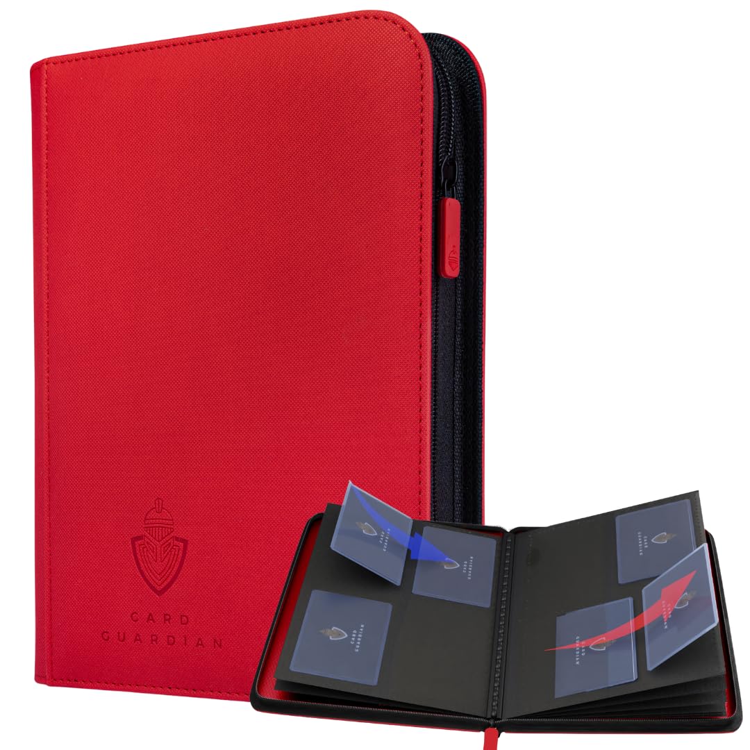 Amazon.com: Card Guardian - 4 Pocket Premium Binder (Red) | Zipper