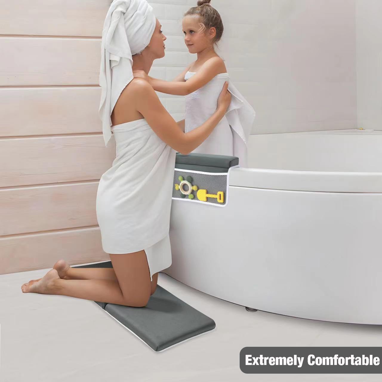 PandaEar Cómodo juego de rodilleras y coderas de baño para bebé, almohadilla antideslizante para bañera, rodillera para bañera, almohadilla de baño para bañera, alfombrilla de cojín para bañera con
