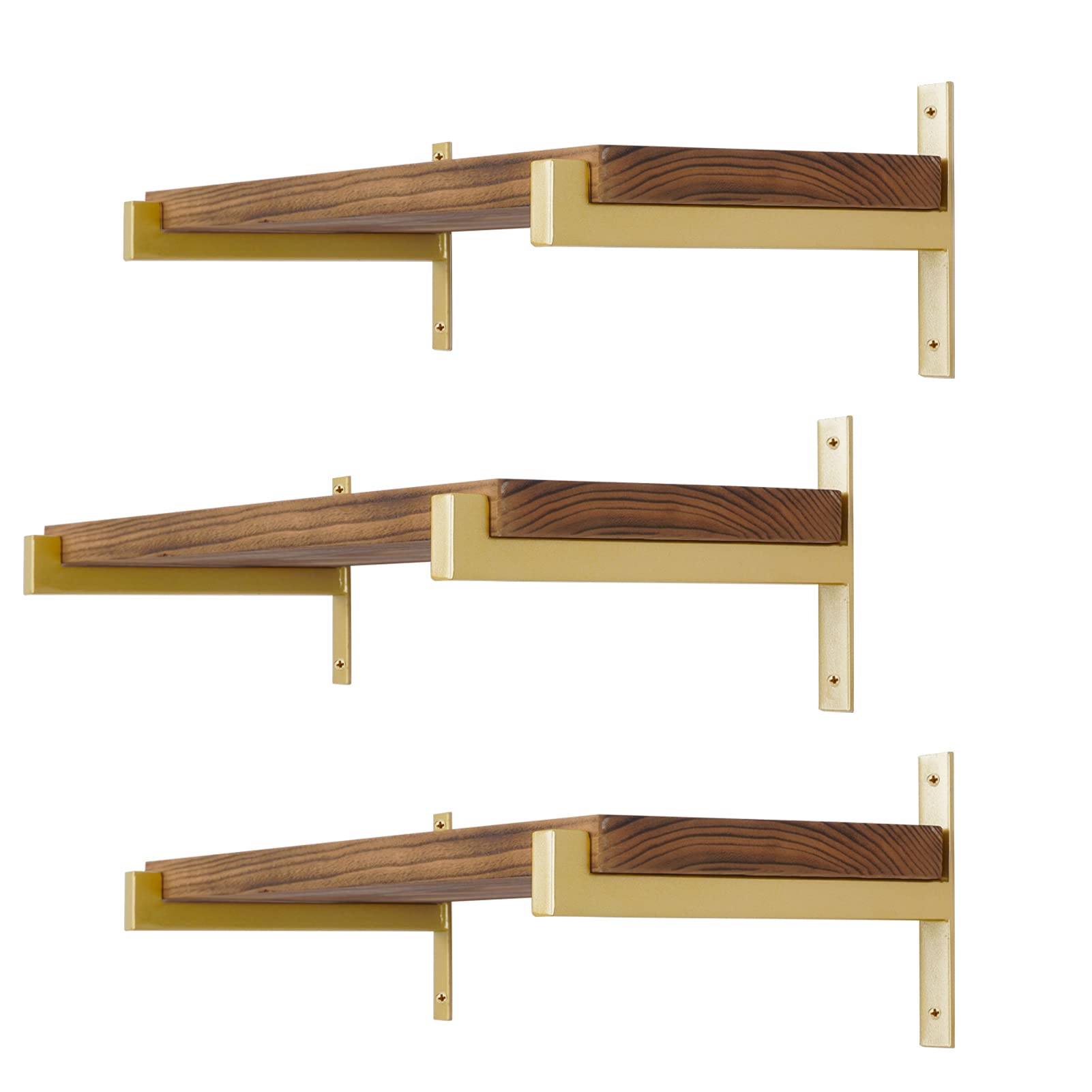 EZYDECOR 6 Soportes de Estante Resistentes de 10 Pulgadas montados en la Pared de Metal Industrial Soportes con Labio