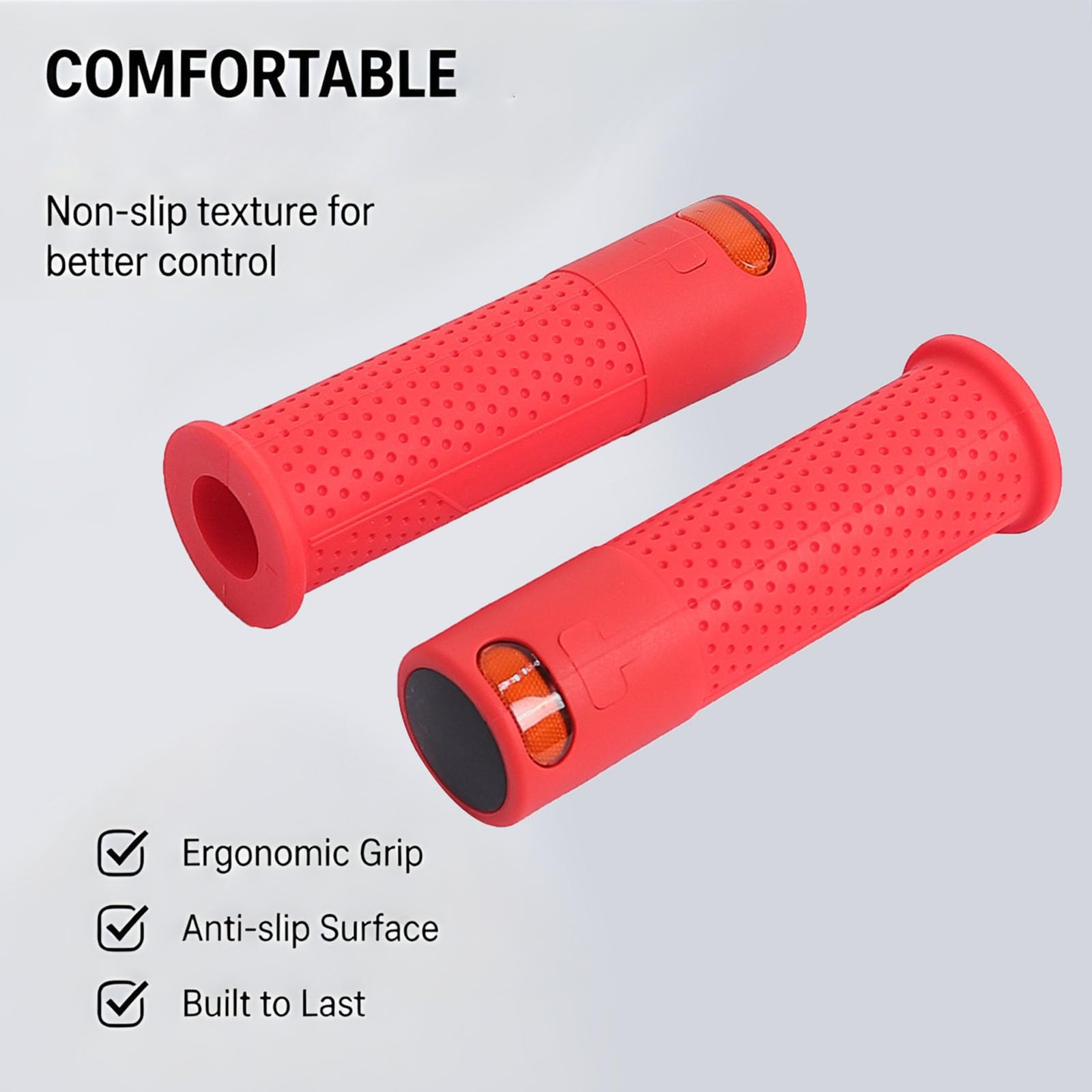Feux de position gauche et droit pour guidon de scooter conçus pour un montage simple et des poignées ergonomiques de trottinette robustes