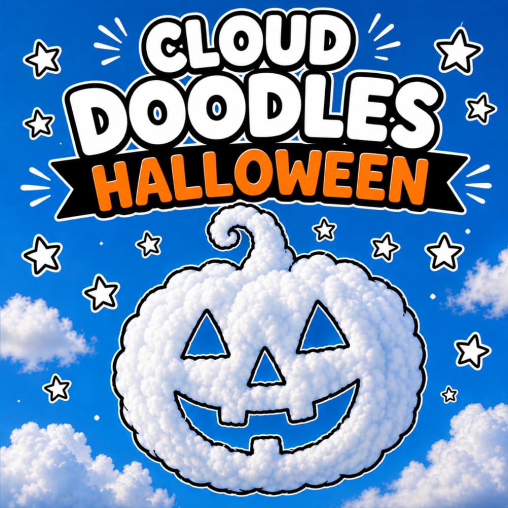 Halloween Cloud Doodles: Cute and Spooky Cloud Images to Draw and Doodle (One Pen Coloring Books)