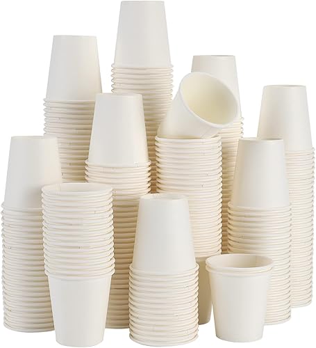 Paquete de 100 vasos de papel de 3 onzas vasos de papel de abeto para frío y calor, tazas de enjuague bucal, tazas de papel de baño de 3 onzas,