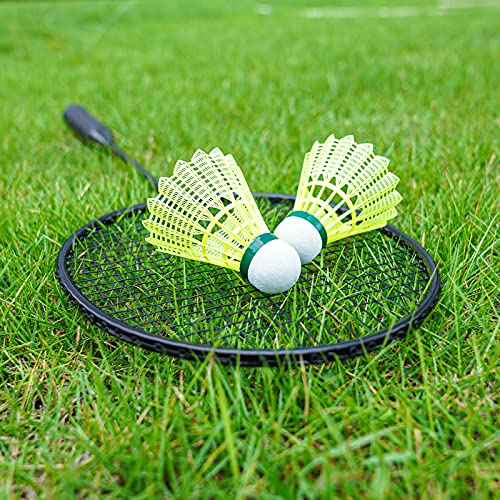 Image of AboveGenius Badminton Rackets Set of 4 for Outdoor Backyard Games, Including 4 Rackets, 6 Nylon Badminton Shuttlecocks, Lightweight Badminton Racquets for Beginners