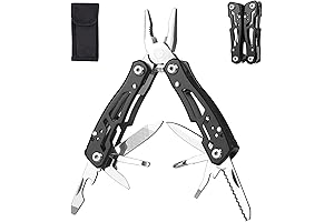 AMENITEE Multitool Pliers, Rugged Pocket Knife, 14-In-1 Compact Tool for Men and Women