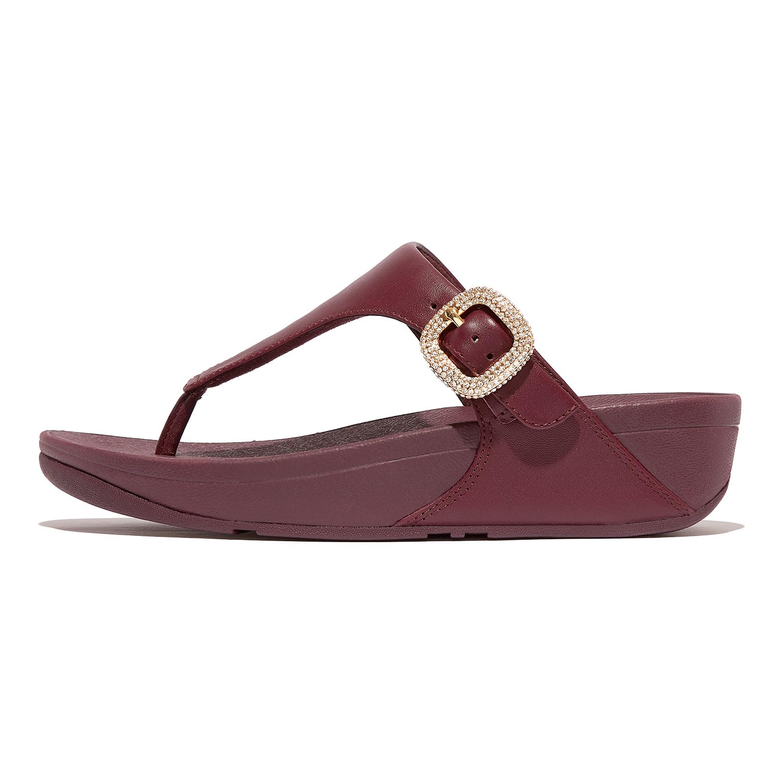 Fitflop Lulu - Sandalias de Piel Con Hebilla de Cristal SandaliaMujer