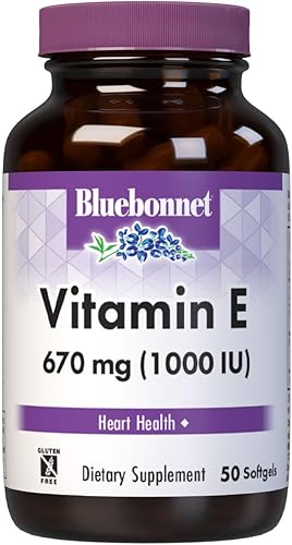 BlueBonnet Vitamina E 1000 UI cápsulas blandas mixtas, 50 unidades