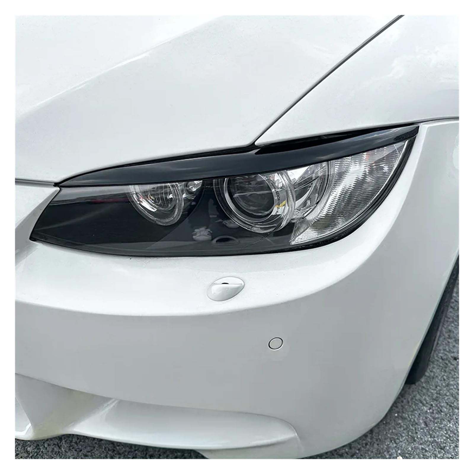 Naklejka na przednią osłonę reflektora samochodowego, brwi, reflektor, pasujący do serii 3 E90 M3 E92 E93(Carbon look)