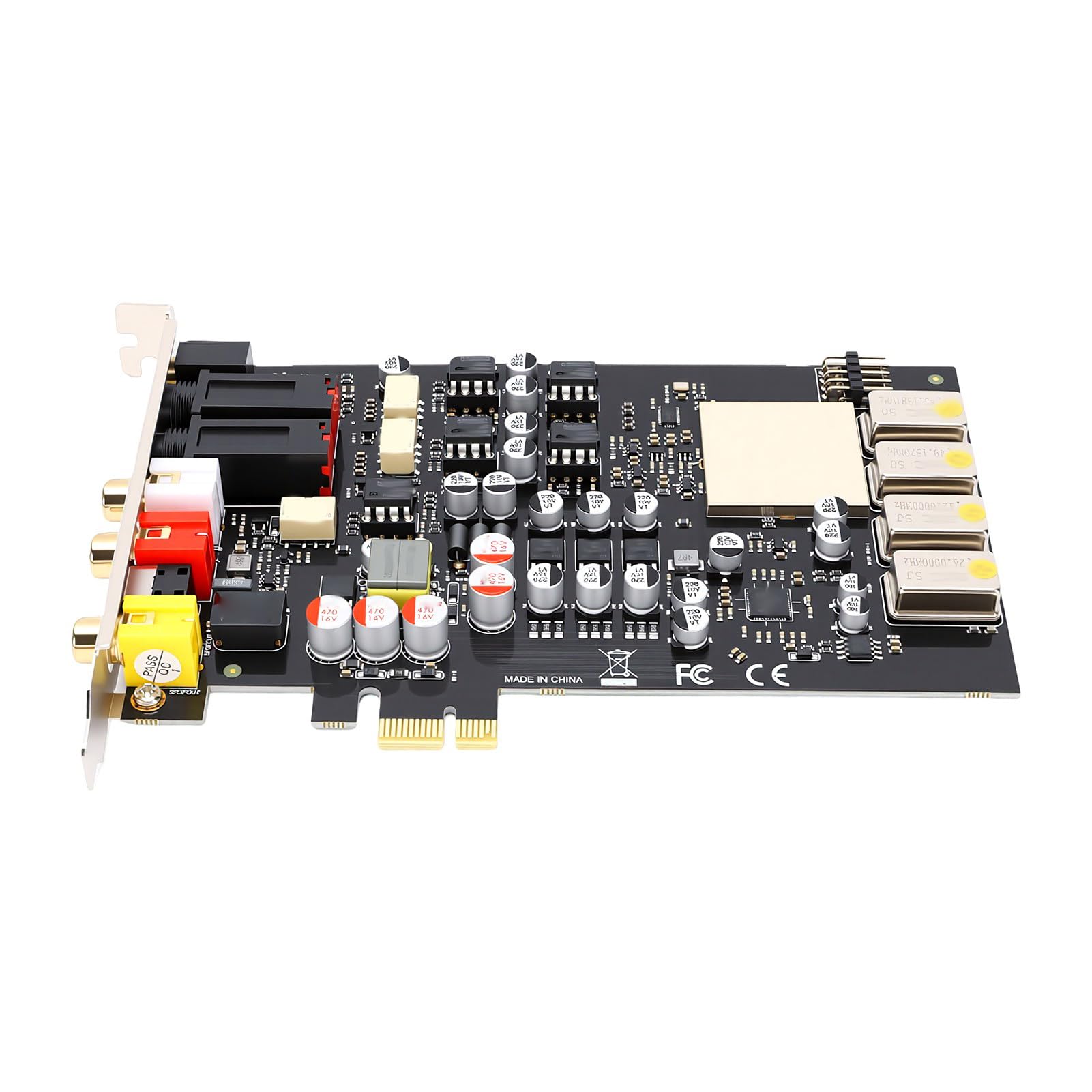 Bewinner Carte Son PCIe 2.0 Canaux ESS9038Q2M Chip, pour PC Gaming et | Clarté exceptionnelle, prise en charge 44,1 kHz/48 kHz, interfaces de sortie multiples, compatible avec et