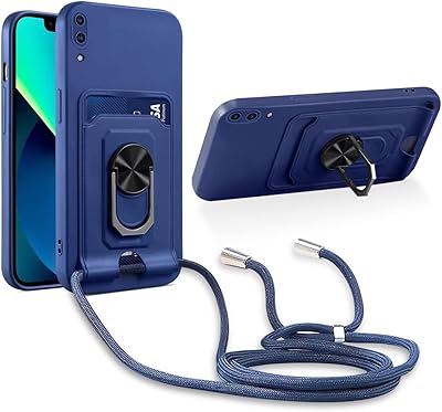 Aithne Funda con Cuerda Compatible con Xiaomi Redmi Note 7 / Note 7 Pro,360 Anillo función de Soporte y Ranuras para Tarje...
