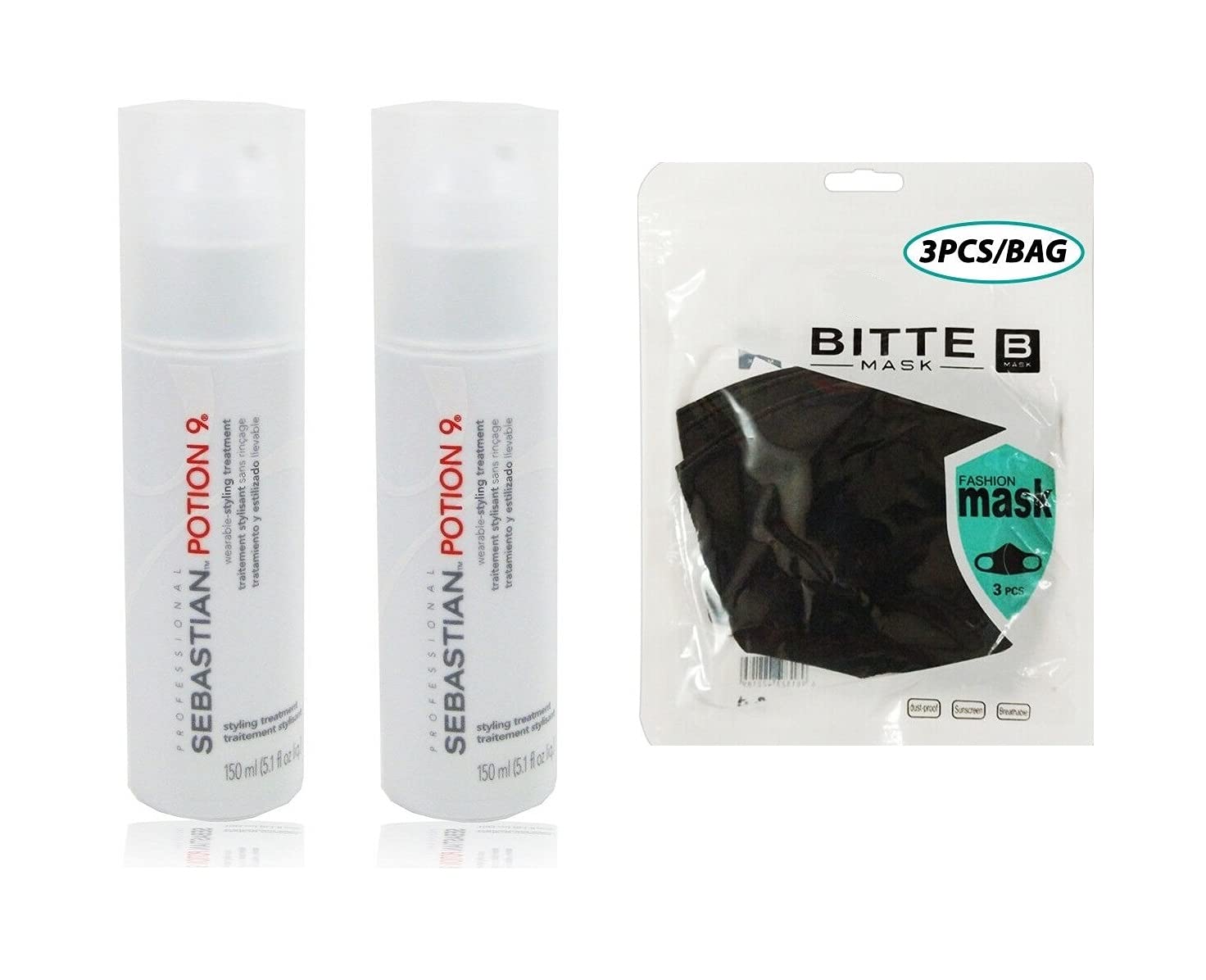 SB Professional Potion 9 Hair Styling Treatment, 5.1 fl oz. (2pack) w/ Face Mask