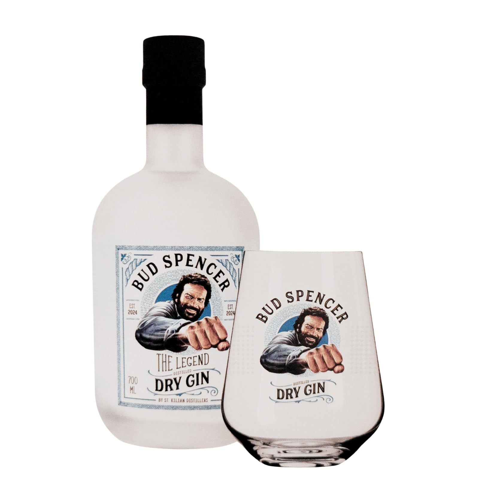 St. Kilian Bud Spencer - The Legend - Distilled Dry Gin 0,7 l 41,3% + 1 x exklusives Bud Spencer Sammlerglas von Ritzenhoff by Reichelts